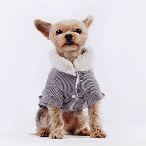 Зимняя одежда для домашних животных сгущенной плюшевой хлопчатобу