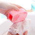 Bàn chải giặt silicone làm dày cầm tay Kẹo màu Mini Quần áo nhỏ Washboard Washboard Housework Cleaning - Hệ thống giá giặt con lăn quần áo Hệ thống giá giặt