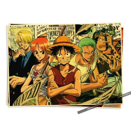 Один кусок плакат декоративная живопись стена стена соломенная шляпа Luffy вокальная кава