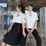 Летняя парная одежда для влюбленных, небольшой дизайнерский ретро этнический комплект для школьников, тренд сезона, китайский стиль