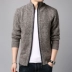 Nam giới mới 2018 xuân hè nam nam cộng với size Hàn Quốc áo len cổ lọ đan áo len cardigan - Cardigan