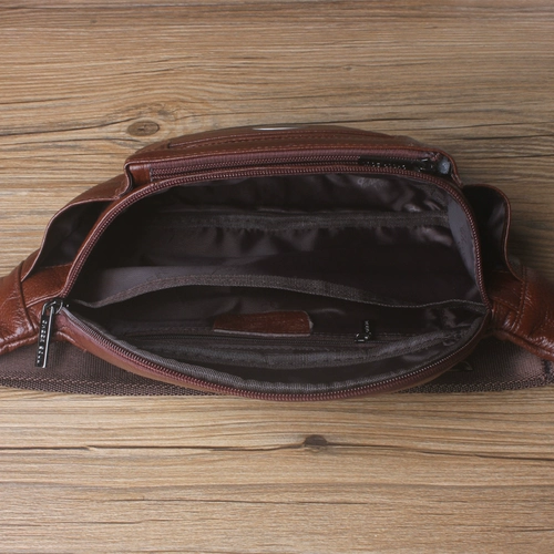 Кожаная нагрудная сумка, сумка через плечо, сумка на одно плечо для отдыха, поясная сумка, в корейском стиле, воловья кожа, из натуральной кожи