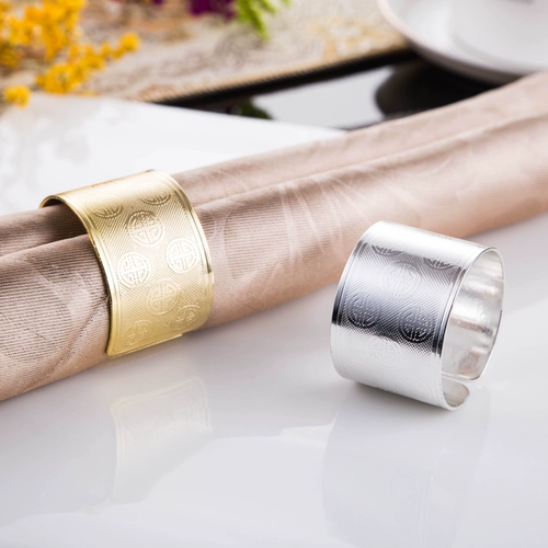 Серебряные бумажные салфетки из нержавеющей стали, отельное украшение, посуда, китайский стиль