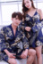 Couple áo ngủ nữ mùa hè nam Hàn Quốc phiên bản Nhật Bản đồ ngủ băng lụa dây đeo nightdress mô phỏng lụa áo choàng tắm áo choàng tắm đồ ngủ nữ mùa đông Night Robe