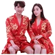 Couple áo ngủ nữ mùa hè nam Hàn Quốc phiên bản Nhật Bản đồ ngủ băng lụa dây đeo nightdress mô phỏng lụa áo choàng tắm áo choàng tắm