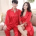 Vài bộ đồ ngủ của phụ nữ áo ngủ mùa xuân và mùa thu Hàn Quốc đồ ngủ mô phỏng lụa mùa hè sexy dịch vụ nhà dài tay phù hợp với bộ đồ ngủ ngộ nghĩnh Cặp đôi