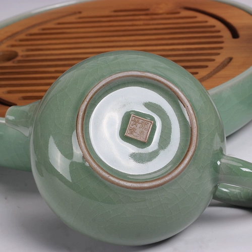 Jiaqingfang Longquan Celadon Tea Ceremony аксессуары дома 1 чайник 1 чайный море 2 чайная чашка 1 Bamboo Tea Tay 5 кусочков чая набор