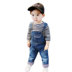 Cộng thêm quần yếm độn cotton 12-3 tuổi quần denim cho bé trai bé gái mùa thu và mùa đông quần trẻ sơ sinh quần bò lót lông cho bé Quần jean