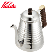 Руки мыть горшки 日本原装kalita wave不锈钢手冲细口壶 长嘴木柄波纹鹤嘴水壶