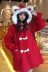 Mùa thu và mùa đông Học viện Hàn Quốc gió Giáng sinh ngọt ngào sinh viên lông cổ áo tai thỏ lông cổ áo len bông ấm áp áo khoác giản dị
