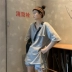 Mùa hè 2019 mới dài phần phiên bản Hàn Quốc của quần lửng cổ chữ V hoang dã sang trọng - Cộng với kích thước quần áo