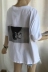 2018 mùa hè mới chic Hàn Quốc phiên bản của các hoang dã lỏng retro nhân vật in trắng ngắn tay T-Shirt áo sơ mi nữ triều