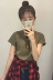 Mùa hè phụ nữ mới của Hàn Quốc phiên bản của phần cơ bản Mỏng mỏng hoang dã màu rắn vòng cổ ngắn tay T-Shirt đáy áo sơ mi Áo phông