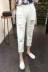 2018 mùa xuân mới Hàn Quốc phiên bản của hoang dã ngang dải tua lỗ màu trắng tinh khiết thấp eo denim lỏng chín điểm quần quần sọt jean nữ Quần jean