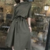 Hồng Kông hương vị retro chic hoang dã Hàn Quốc phiên bản của màu rắn eo dài váy khí xiên dây đeo vai dài ăn mặc triều Váy eo cao