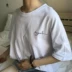 2018 mùa hè mới chic Hàn Quốc phiên bản của các hoang dã lỏng retro nhân vật in trắng ngắn tay T-Shirt áo sơ mi nữ triều