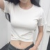 Mùa hè mới của phụ nữ stretch Slim sexy ngắn tay tiếp xúc rốn hoang dã mỏng màu rắn ngắn T-Shirt áo sơ mi nữ triều áo phông nữ dài tay Áo phông