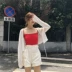 Sun bảo vệ áo khoác nữ cardigan mỏng mùa hè 2018 Hàn Quốc phiên bản của ngắn lỏng tie với màu rắn dài tay hoang dã áo len triều ao len nu Cardigan