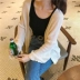 Mùa thu của phụ nữ Hàn Quốc dài tay phần mỏng lỏng quần áo chống nắng vi-minh bạch cardigan áo len áo khoác sinh viên áo sơ mi hoang dã Đan Cardigan