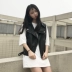 Vest da nữ mùa xuân 2018 mới thời trang da thủy triều Hàn Quốc phiên bản của lỏng tay pu da xe máy áo khoác mùa xuân dây kéo áo phao lông vũ nữ Áo vest