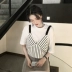 Mùa xuân và mùa hè Hàn Quốc phiên bản mới của sang trọng màu rắn vòng cổ hoang dã T + sọc khí V-cổ màu phù hợp với vest dây đeo hai mảnh thời trang công sở nữ 2020 Mùa xuân