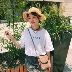 2018 mùa hè của phụ nữ Hàn Quốc phiên bản lỏng lẻo một người bạn nhỏ in vòng cổ ngắn tay T-Shirt hoang dã áo sơ mi sinh viên phụ nữ áo phông trơn Áo phông
