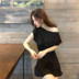 Retro Hàn Quốc phiên bản của chic từ cổ áo một cách cẩn thận thiết kế máy ý thức của thời trang hoang dã slim tie slim dress ngắn tay áo 	váy bó eo	 Váy eo cao
