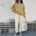 Mùa xuân và mùa hè mới của Hàn Quốc phiên bản của hoang dã quần âu phụ nữ lỏng lẻo vi quần thẳng màu tinh khiết quăn quần sinh viên quần triều nữ Mùa xuân