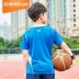 Quần áo trẻ em màu cam lửa mùa hè Áo thun ngắn tay mới chạy bộ đồng phục đội bóng đá sinh viên thoáng khí thể thao ngoài trời quần áo trẻ em khô nhanh