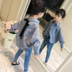 Cô gái kẻ sọc áo sơ mi dài tay áo 2018 mới mùa xuân Hàn Quốc phiên bản của cậu bé lớn nước ngoài lỏng áo trẻ em áo khoác áo sơ mi Áo sơ mi