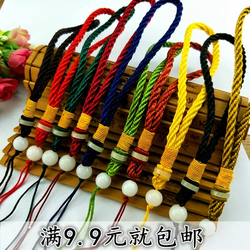 Стеклянная плетеная ручка, плетеный ремешок ручной работы, четки бодхи, подвеска