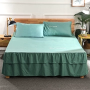 Bộ chăn ga gối màu đơn sắc Châu Âu cotton đơn mảnh cotton Bắc Âu đơn giản chống trượt Phiên bản tiếng Hàn của bộ giường ngủ 1.2 m 1.5m1.8 - Váy Petti