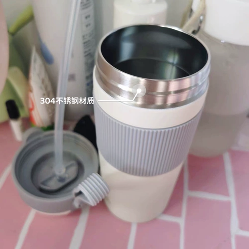 Трубочка, портативный высококачественный стакан подходит для мужчин и женщин из нержавеющей стали со стаканом для школьников, простой и элегантный дизайн