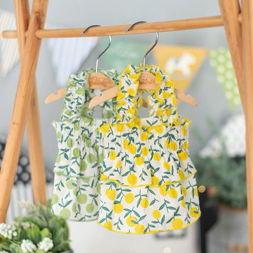 Juniorpie2021 Весна и летняя одежда для домашних животных юбка для печати вишневой печать кошки и собачье платье 21jp09s/5