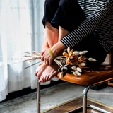 Xiaoman Nordic Rattan Metal Tube Средний датский стул Кожаный обеденный стул офис