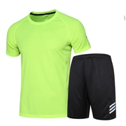 Mùa hè quần áo tập luyện thể thao phù hợp với nam ngắn tay chạy quần áo nhanh chóng làm khô quần áo năm điểm quần short thể thao quần áo T-Shirt