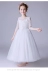 Cô gái váy váy 2020 mùa xuân và mùa thu mới ren trắng trang phục piano chủ nhà công chúa pettiskirt hoa cô gái - Váy trẻ em