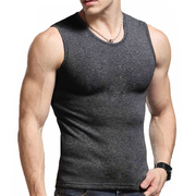 Mùa hè nam cotton căng rộng vai mồ hôi vest thanh niên Slim chặt chẽ không tay T-Shirt XL áo vest