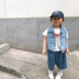 Ccizin2018 denim vest boy phần mỏng mùa hè đoạn ngắn của trẻ em không tay vest vest Hàn Quốc phiên bản lỏng Áo ghi lê