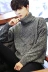 Mùa đông cao cổ áo len nam Hàn Quốc phiên bản của thủy triều sinh viên Harajuku phong cách lỏng cộng với nhung dày áo sơ mi ấm áp đáy áo len áo khoác nam đẹp Áo len cổ tròn