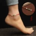 Ngọc bích tự nhiên đường qua chuyển hạt chuỗi vòng chân đỏ dây đỏ chân nam và nữ cuộc sống năm đôi mẫu có thể được điều chỉnh - Vòng chân lắc chân pnj Vòng chân