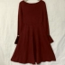Dòng Mai Quần áo phụ nữ mùa thu Váy dệt kim thanh lịch A-line eo cao cổ tròn khí chất váy với tay áo loe - A-Line Váy