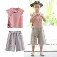 Quần áo trẻ em Hanfu bé gái phù hợp với trang phục mùa hè nước ngoài 2019 mới hè bé gái bé gái hai mảnh xu hướng quốc gia - Phù hợp với trẻ em bexinhshop shop