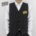 Popping nam và nữ sọc đen v-cổ vest khóa hip-hop hip-hop hiệu suất thể thao vest hiphop - Dệt kim Vest Dệt kim Vest