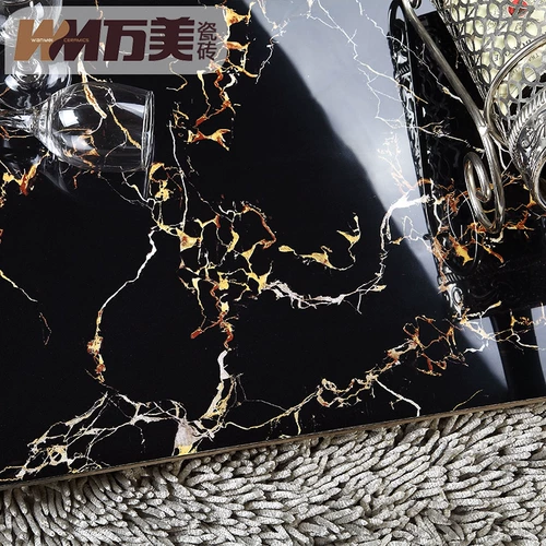 Wanmei Tile Living Room, полная остекления, черный золотой цветок черная доска черная золотая доска черная волна 800x800