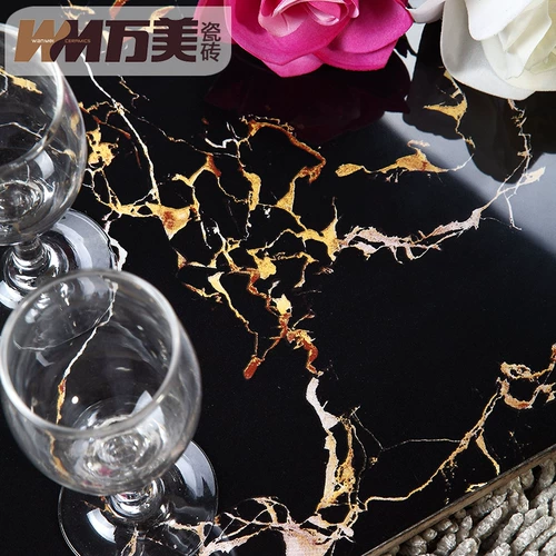 Wanmei Tile Living Room, полная остекления, черный золотой цветок черная доска черная золотая доска черная волна 800x800