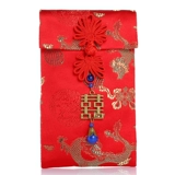 Свадебная красная конверт высокий -творческая ткань сатит счастливой персонаж Большой красный конверты 10 000 юаней личностные подарки золотой сумки, большой средний и маленький