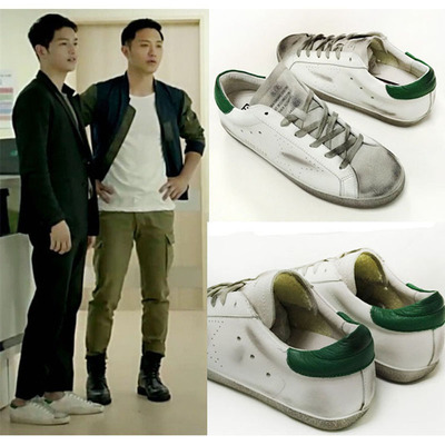 宋仲基同款韩国做旧星星鞋真皮百搭小脏鞋女男运动休闲小白鞋夏季