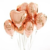 Золотой воздушный шар, детские буквы и цифры на день Святого Валентина, розовое золото