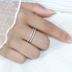 S925 sterling silver trang trí đơn giản vòng zircon hàng tốt kim cương nữ ngón trỏ ngón tay kim cương vòng đuôi nhẫn ngón tay cái nhỏ mô phỏng sinh viên vòng Nhẫn